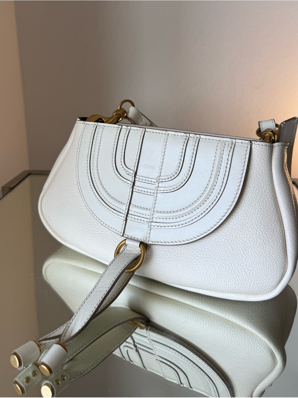 Chloe Marcie Baguette Leather Cross-Body Bag - Picture 4 of 16